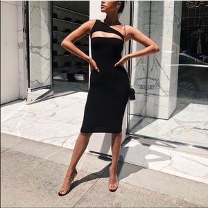 Naked Wardrobe “Cut to the Side” midi dress.